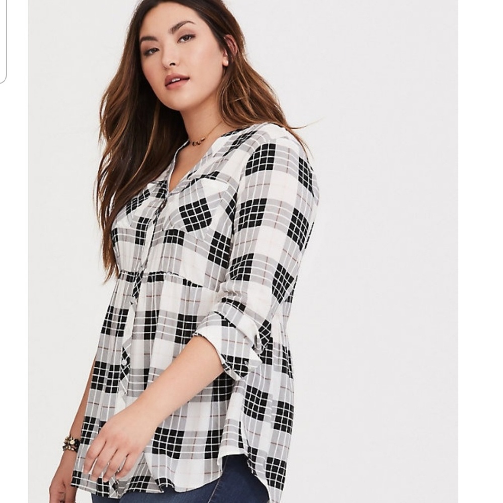 Torrid Plaid Babydoll Tunic - Picture 4 of 4